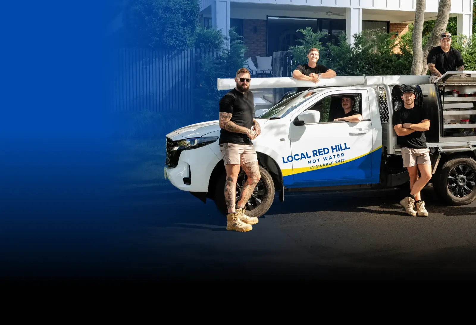 Local Red Hill Hot Water team with the ute